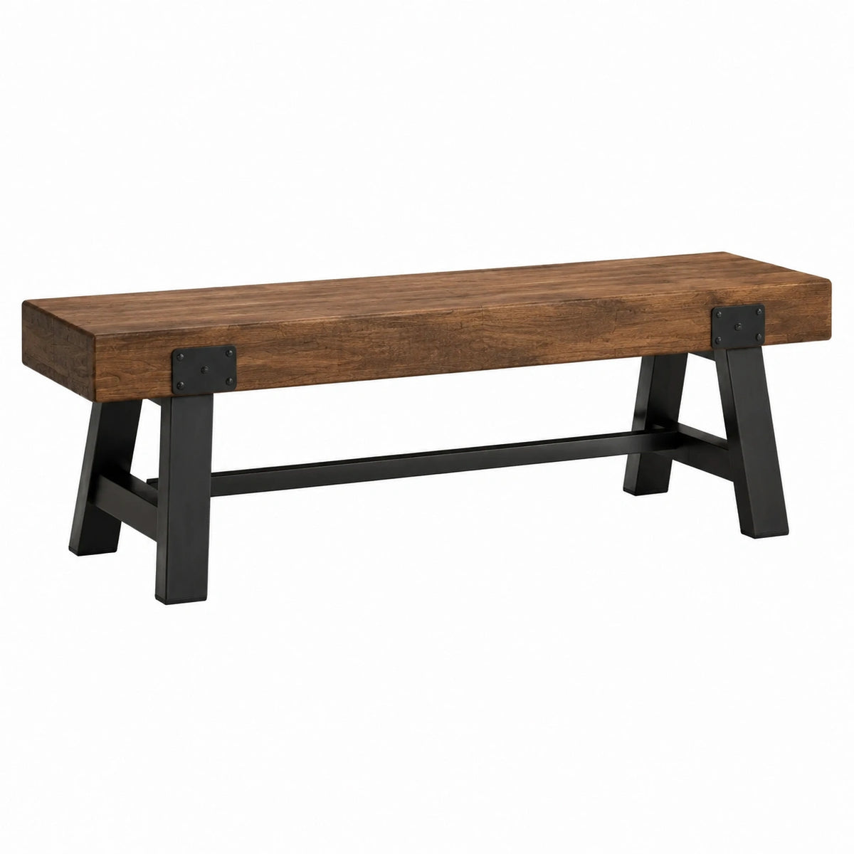 Banco de Madera y Metal Roble 120x35x45 cm Marrón/Negro