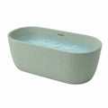 Bañera independiente ovalada de resina verde menta 170x80x60 cm