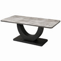 Mesa de comedor de mármol y madera gris/negro 180x90x75 cm